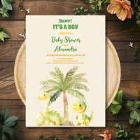 Aquarelle rustique Jungle Cute Dinosaur Baby showe