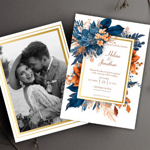 Invitation Aquarelle Rustique moderne Floral Mariage élégant