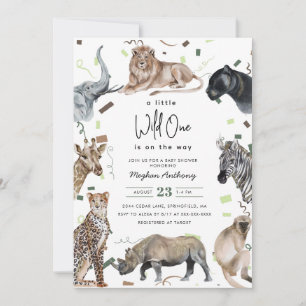 Invitation Aquarelle Safari Wild Un Baby shower