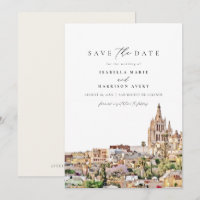 Aquarelle San Miguel Mexique Enregistrer la date