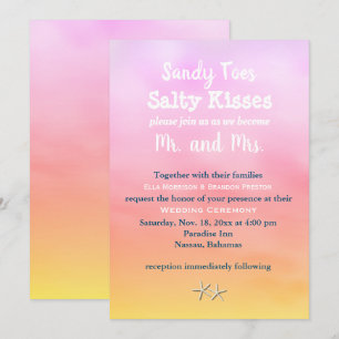 Invitation Aquarelle Sandy Toes Mariage Inviter coucher du so