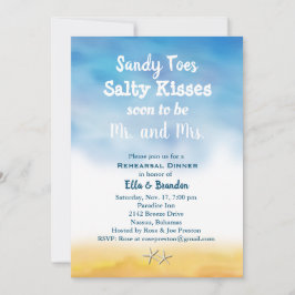 Invitation Aquarelle Sandy Toes Répétition Dîner ciel & sable