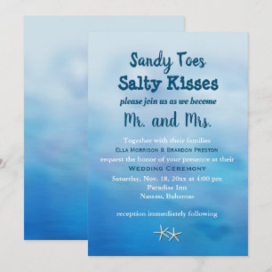 Invitation Aquarelle Sandy Toes Wedding Inviter l'étoile de m
