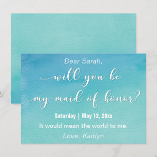 Invitation Aquarelle "Seras-tu ma femme d'honneur ?"