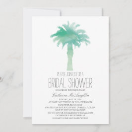 Invitation Aquarelle Serene Palm Tree | FÊTE DES MARIÉES