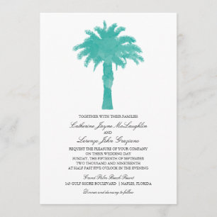 Invitation Aquarelle Serene Palm Tree   MARIAGE