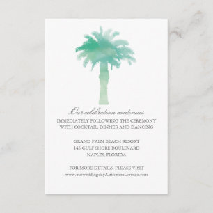 Invitation Aquarelle Serene Palm Tree Réception
