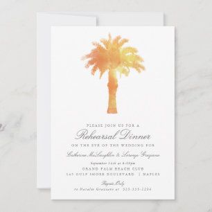 Invitation Aquarelle Serene Palm Tree   Répétition Mariage
