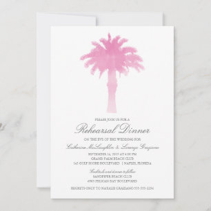 Invitation Aquarelle Serene Palm Tree Répétition Mariage