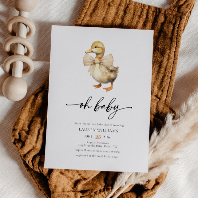 Invitation Aquarelle Sexe Baby shower de canard neutre (Créateur téléchargé)