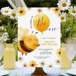 Invitation Aquarelle si douce à Abeille un anniversaire fête