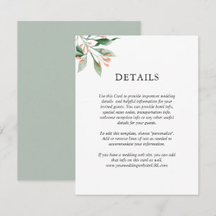 Invitation Aquarelle simple et élégante Détails du Mariage Fl