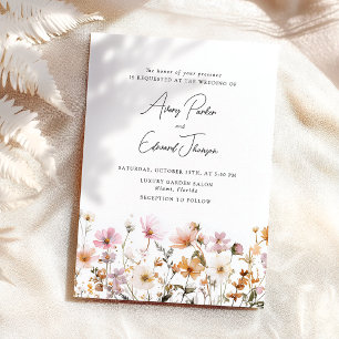 Invitation Aquarelle simple mariage de automne Rustique