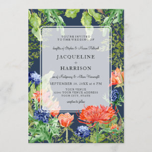 Invitation Aquarelle simple moderne Marine Blue Mum Thistore