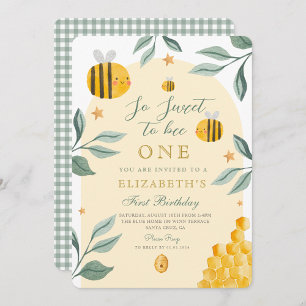 Invitation Aquarelle So Sweet to bebe honey 1er anniversaire