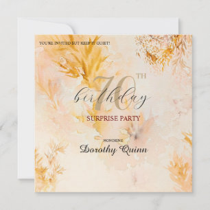 Invitation Aquarelle Soft Automne Feuilles Surprise Anniversa