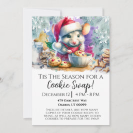 Invitation Aquarelle Souris échange de cookies