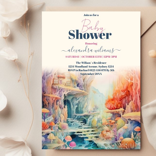 Invitation Aquarelle sous le Baby shower marin (Créateur téléchargé)