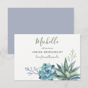 Invitation Aquarelle Succulente Soyez Ma Jeune Femme D'Accuei