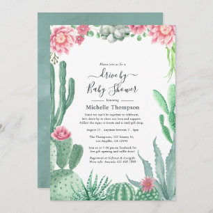 Invitation Aquarelle Succulents Conduit Par Douche