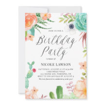 Aquarelle Succulents et Fleurs Fête Anniversaire