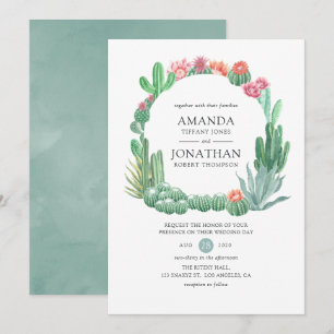 Invitation Aquarelle Succulents Mariage