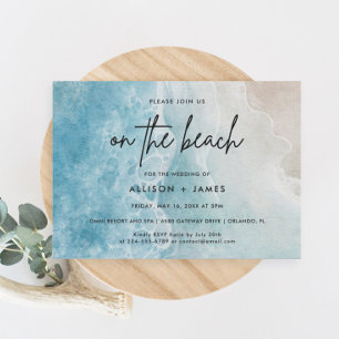 Invitation Aquarelle Sur La Plage Destination Mariage
