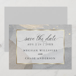 Invitation Aquarelle sur pierre de granit gris clair