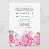 Aquarelle Sweet Pink Peonies | Mariage