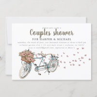 Aquarelle Tandem vélo couple douche