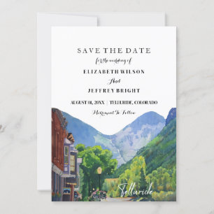 Invitation Aquarelle Telluride Colorado Ski Save the Date
