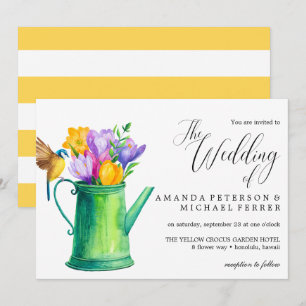 Invitation Aquarelle tendance Fleurs arrosage peut mariage