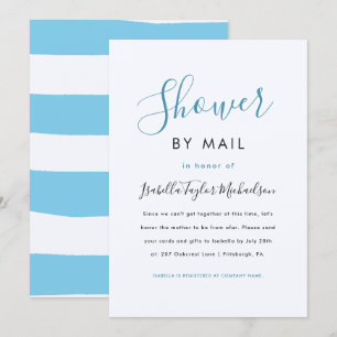 Invitation Aquarelle tendance Stripes Douche par courrier
