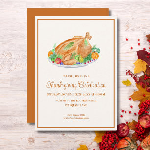 Invitation Aquarelle Thankgiving Turquie