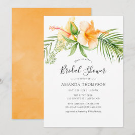 Invitation Aquarelle Tropical Floral Beach Fête des mariées