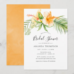 Invitation Aquarelle Tropical Floral Beach Fête des mariées