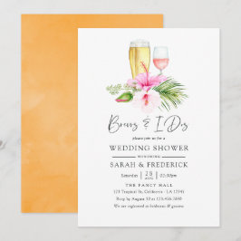 Invitation Aquarelle Tropical Floral Beach se reproduit avant