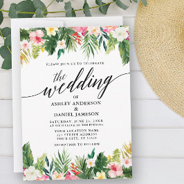 Invitation Aquarelle Tropical Floral Mariage