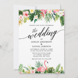 Invitation Aquarelle Tropical Floral Mariage