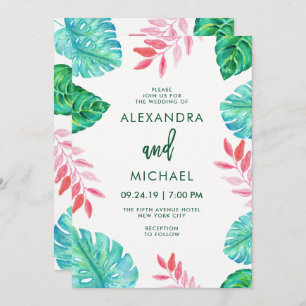 Invitation Aquarelle tropicale