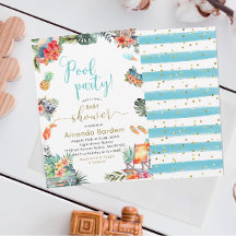 Aquarelle tropicale Baby shower d'été au bord de l