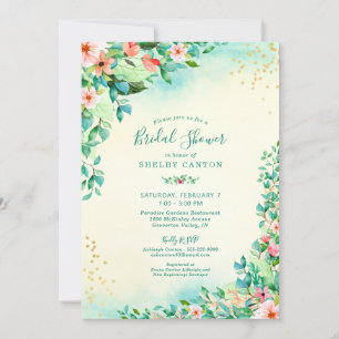 Invitation Aquarelle tropicale Fête des mariées florale