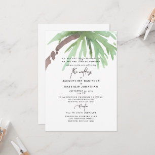 Invitation Aquarelle tropicale Les deux parents 2 Lieu