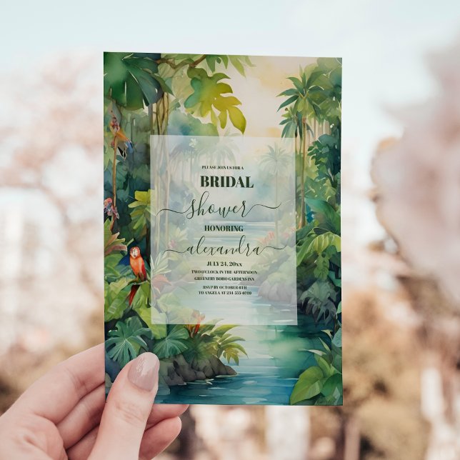 Invitation Aquarelle tropicale Palmiers Boho Fête des mariées (Créateur téléchargé)