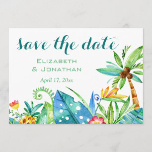 Invitation Aquarelle Tropicale Photo Florale Enregistrer La D