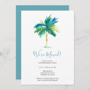 Invitation Aquarelle Tropicale Plage Fête de Chauffage