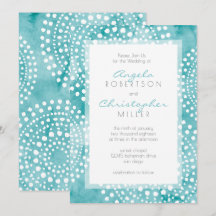 Aquarelle turquoise Bali Boho Mariage