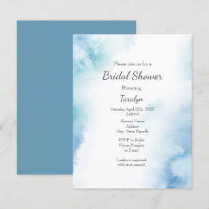 Invitation Aquarelle Turquoise bleue Cadre Abstrait
