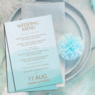 Invitation Aquarelle Turquoise Blue Parties scintillant Men