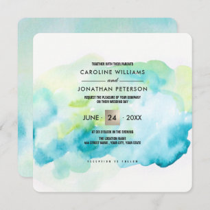 Invitation Aquarelle turquoise moderne